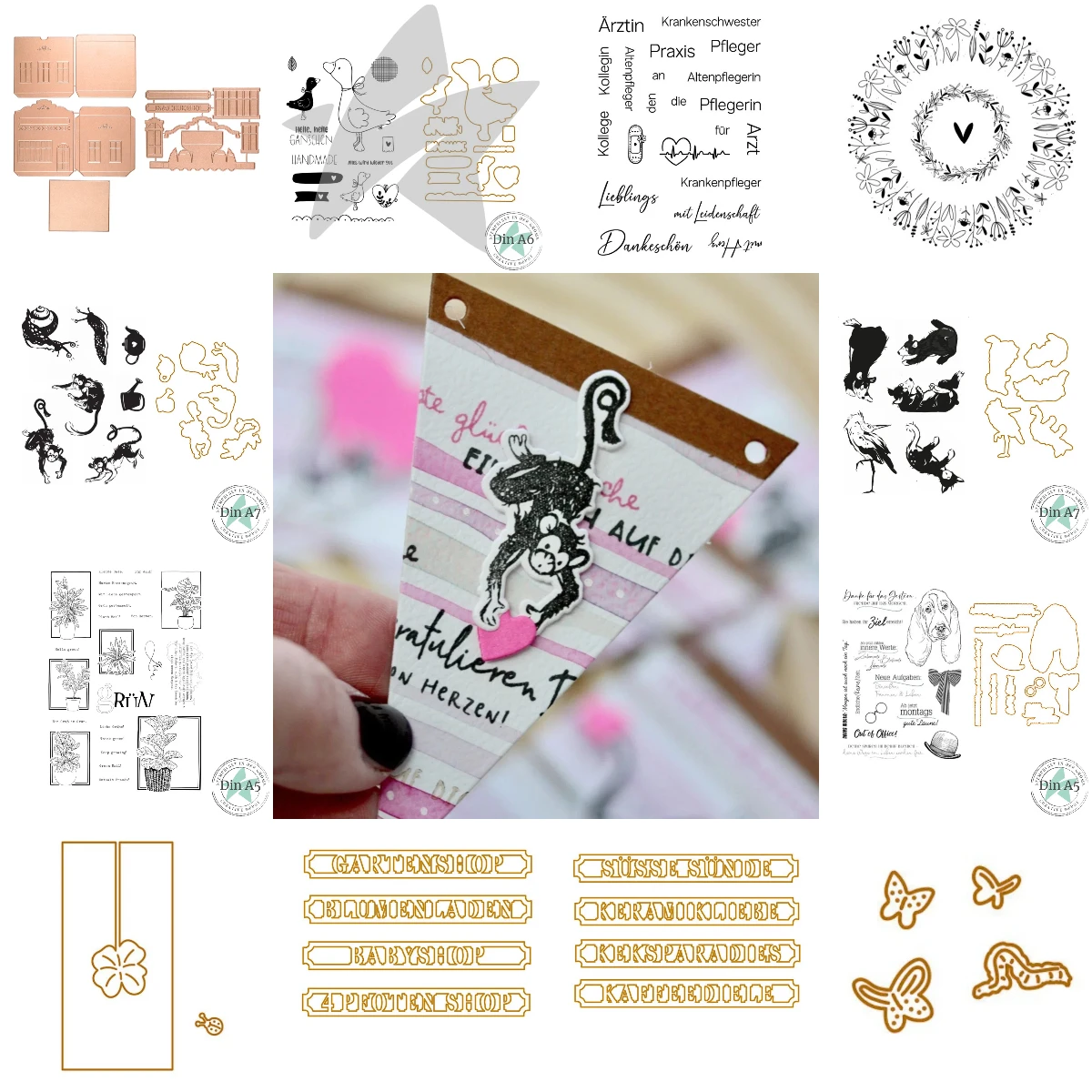 Bear and Co Stamps 2026 Neue Metall-Stanzformen für DIY Scrapbooking, Basteln, Fotoalbum-Vorlage, handgefertigte Dekoration