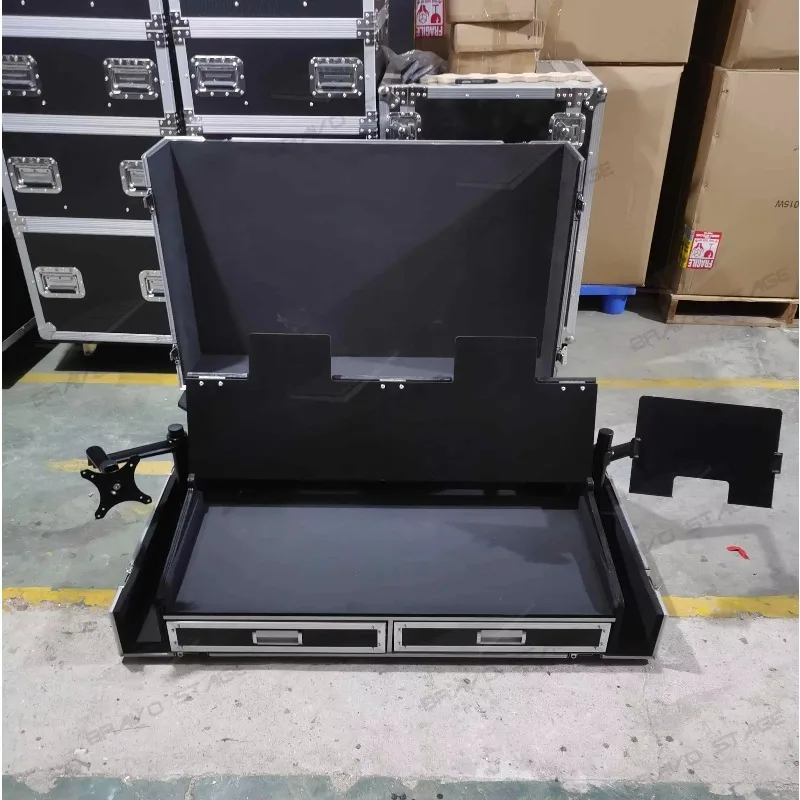 Customized Workstation Audio Flight Case for Command Wing and Fader Wing Controller with Laptop Holder