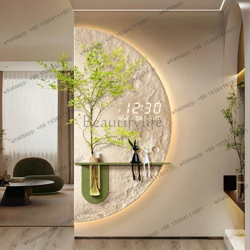 LJY Night Light Modern Wall Clock Unique Upgrade Large Design Digital Clock Living Room Modern Orologio Da Parete Home Decor Ite