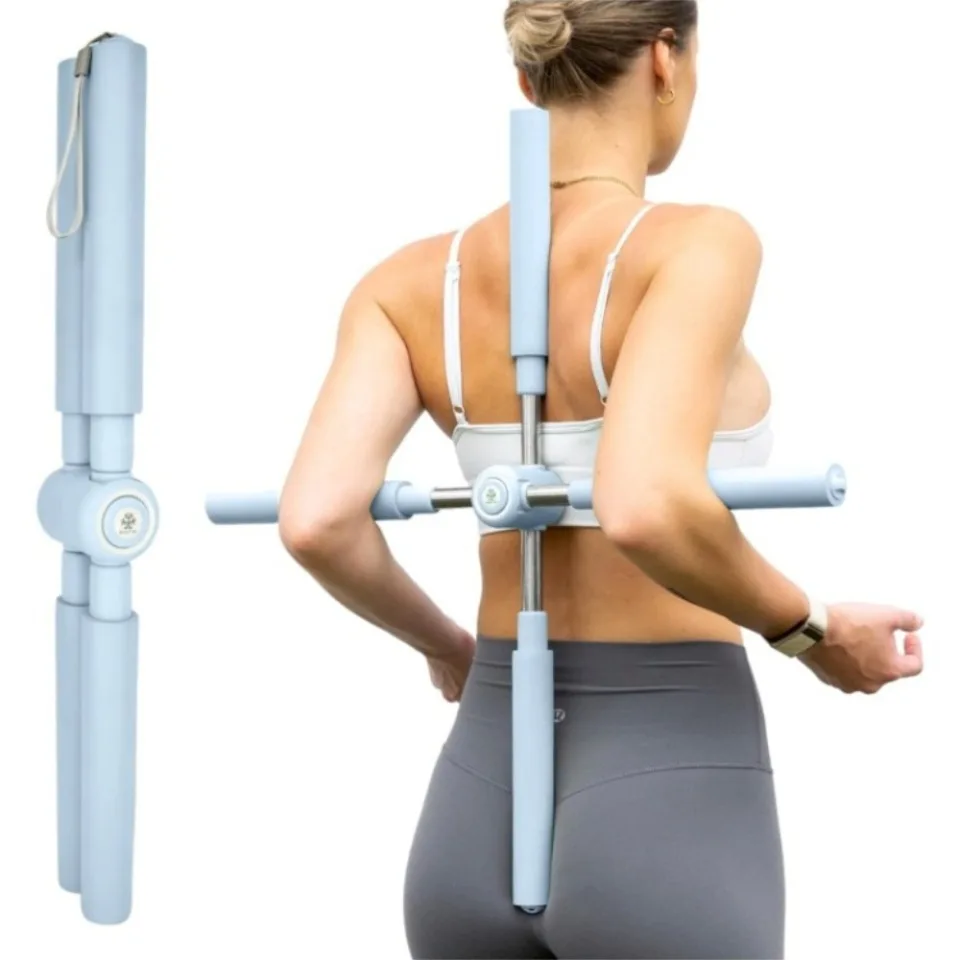 Posture Corrector Yoga Cross Stick - Back Pain Relief for Men Women - Back Stretcher and Straightener for Upper and Lower Back