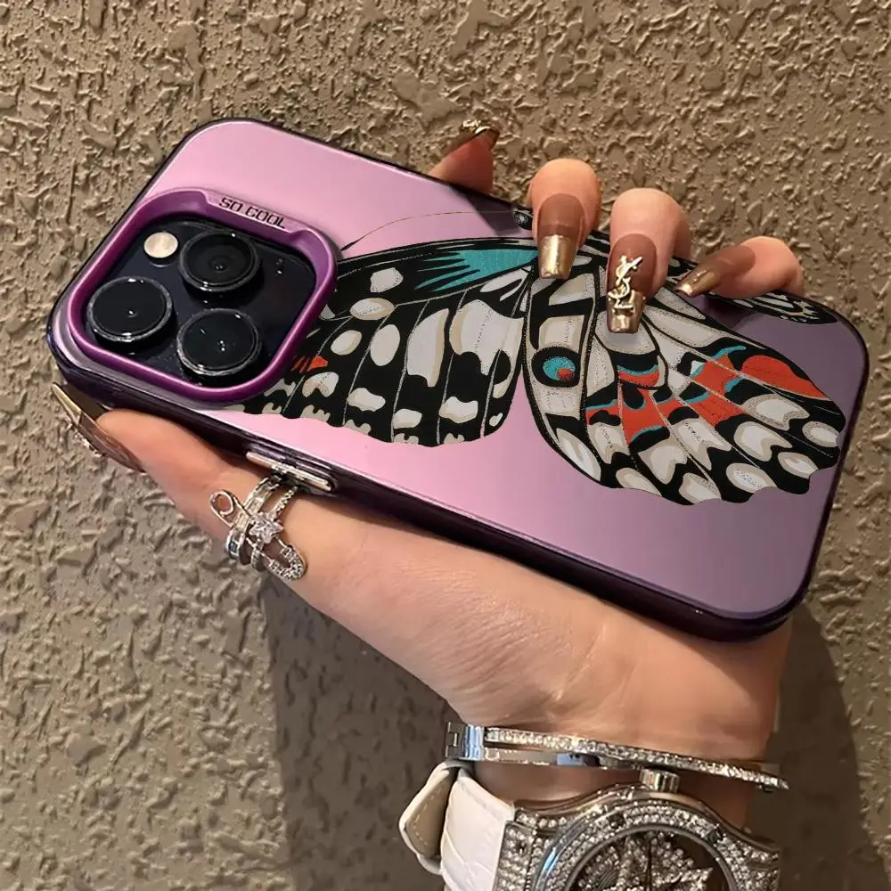 

Creative Butterfly Case for iPhone 16 17 15 14 13 12 11 Pro/ Max/Plus Anti-fall and Shock Anti-Resistant Back Cover High Quality