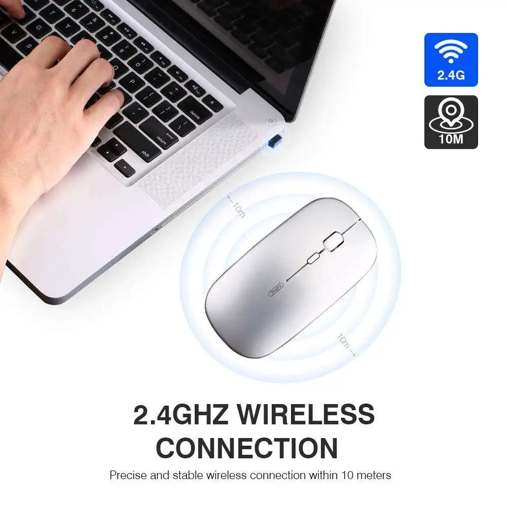 INPHIC Wireless Mouse Ultra Slim Mouse Re chargeale &Quiet 1600 DPI Travel Mouse for Computer Laptop etc battery 500mah