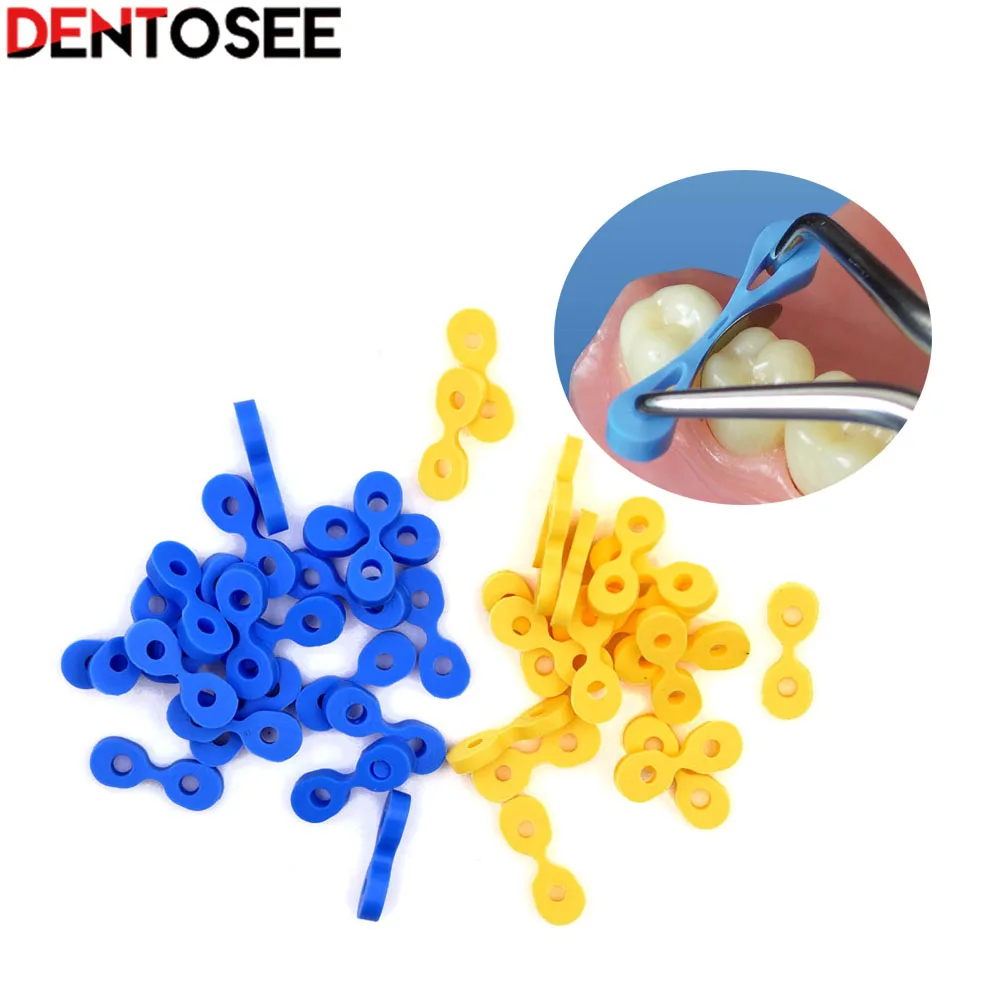 

80pcs/box Dental Elastic Fixing Wedges Matrix Matrices Rubber Dam Autoclavable Composite No 1.808