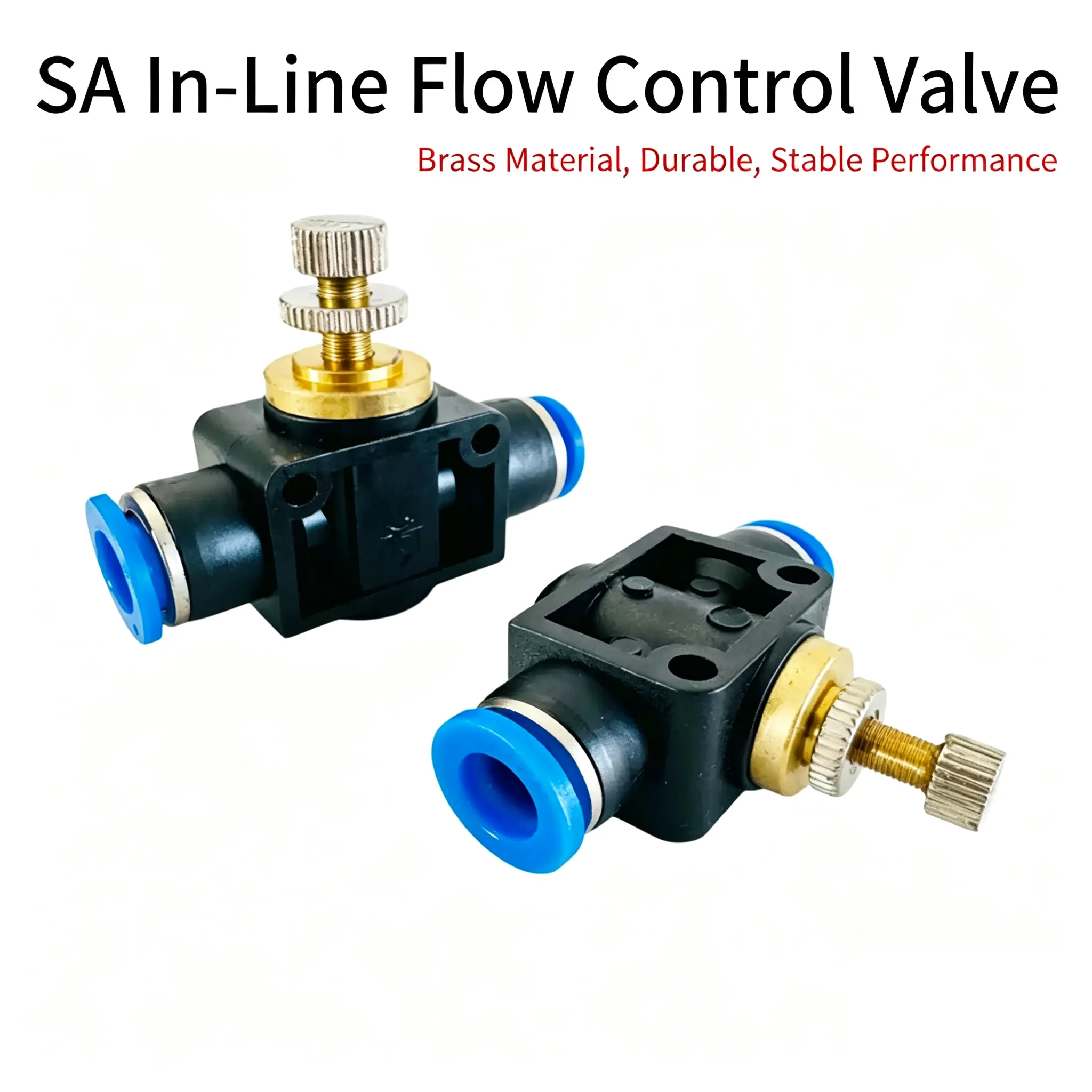 SA Throttle Valve Air Flow Control 4mm-12mm Pneumatic Manual Push in Connector Pipe Hose 20/50/100 Pcs Set for DIY
