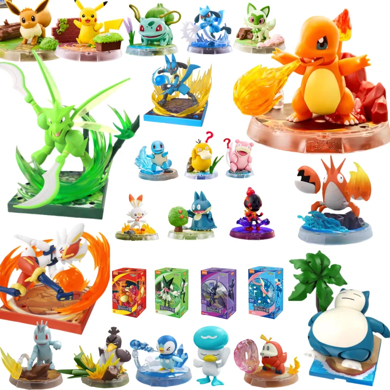 

BLOKEES Original Pokemon Full Set Cartoon Characters Building Blocks Pikachu Charizard Assembled Movable Model Toy Collection