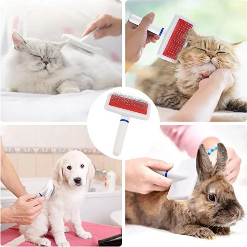 Round Tip Needle Comb Pet Grooming Brush Efficient Floating Hair Remover Universal Hair Care Tool For Cats Dogs Puppies