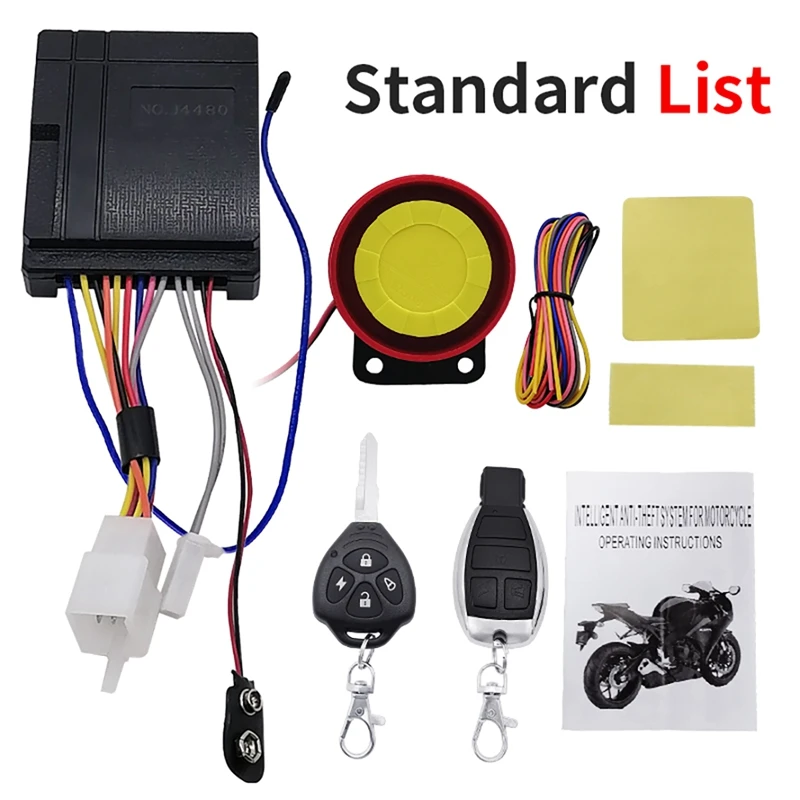 Motorcycle Anti-Theft Security Alarm System Remote Control 125Db(Anti-Line Cutting) For Motorcycle