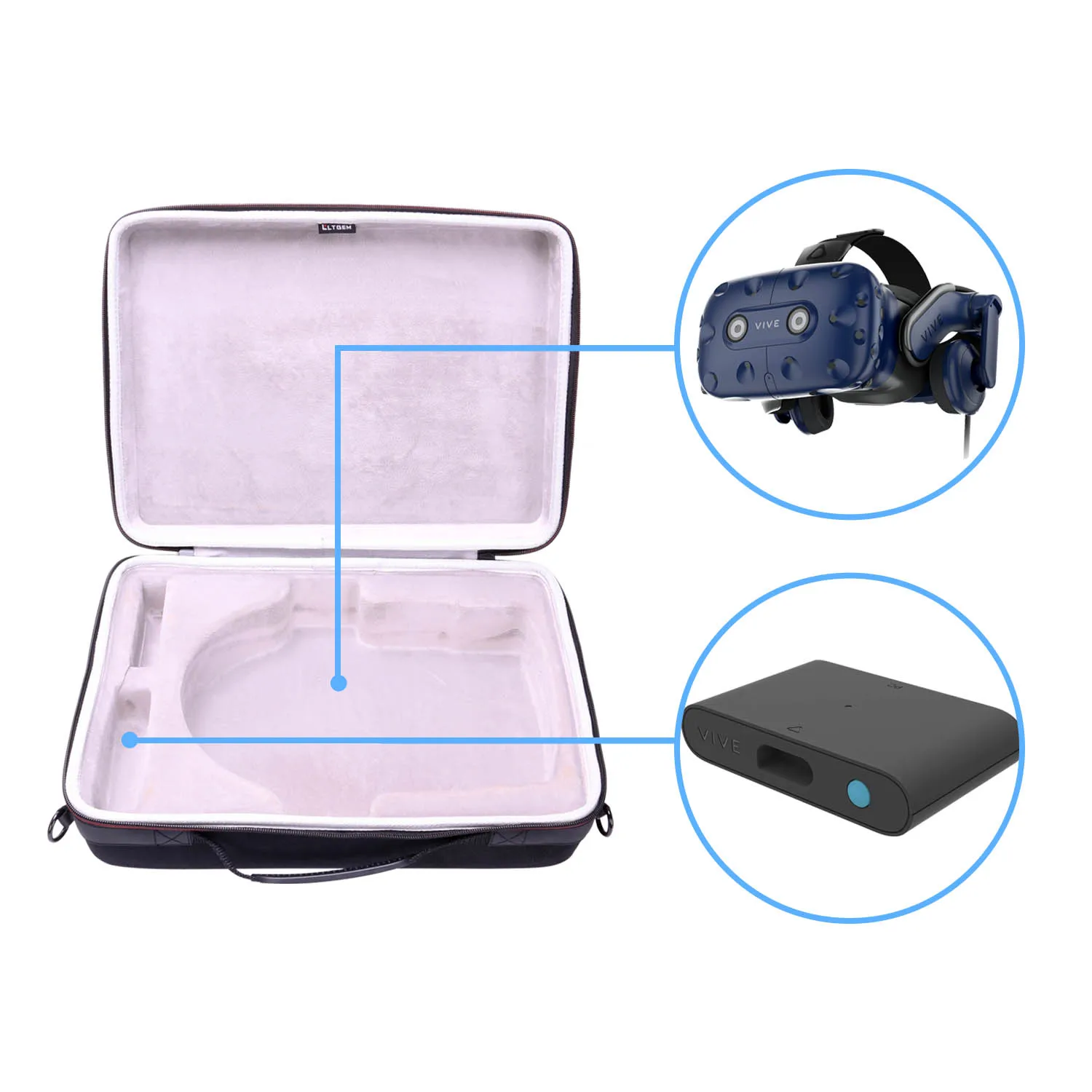 LTGEM VR Case for HTC VIVE Pro 2018 Virtual Reality Headset Storage Carrying Bag for VR Accessories
