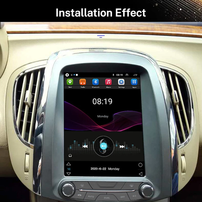 9.7 Inch Vertical Screen Android Car Multimedia Player GPS BT WIFI AM 4G DSP Stereo for Buick Lacrosse 2010-2013