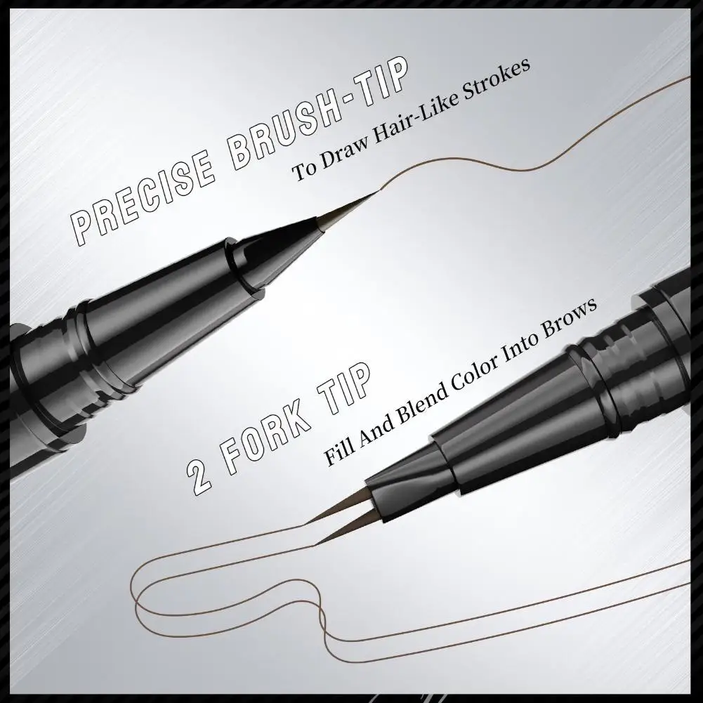 Matita per sopracciglia bipartita a doppia testa Strumento per trucco matita per sopracciglia naturale multifunzionale impermeabile a prova di sudore