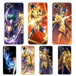 Saint Seiya Knights Of The Zodiac Phone Case Cover for Redmi Note 10 11 11T 7 8 8T 9 K40 Gaming 9A 9C Pro Plus Transparent Shell
