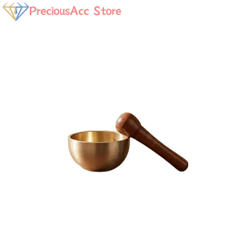 .New Sale-Mini Brass Chant Bowl Sound Bowl Calming Hand Therapy Sound Copper Chant Bowl Sandalwood Harmonious Sound