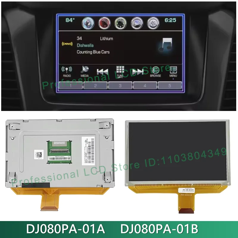 LCD Display Touch Screen 60903XC Touch DJ080PA-01A DJ080EZ-01B 01N 01G GMCMylink 15-19 Replacement of Radio Multimedia Player