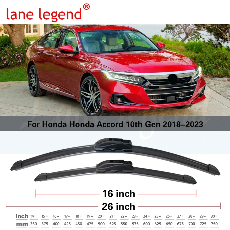 Front Wiper Blades Set For Honda Accord 10th Gen 10 2018 - 2023 Windshield Brushes Windscreen Window Refills 2019 2020 2021 2022