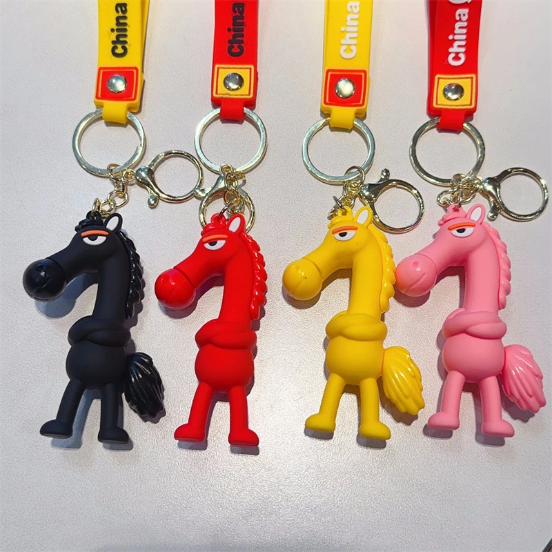 الكرتون مضحك الحصان على ظهره قلادة 2026 السنة الجديدة الحصان قلادة سلاسل المفاتيح الأطفال حفلة الحسنات نافيداد زينة محظوظ هدية #6