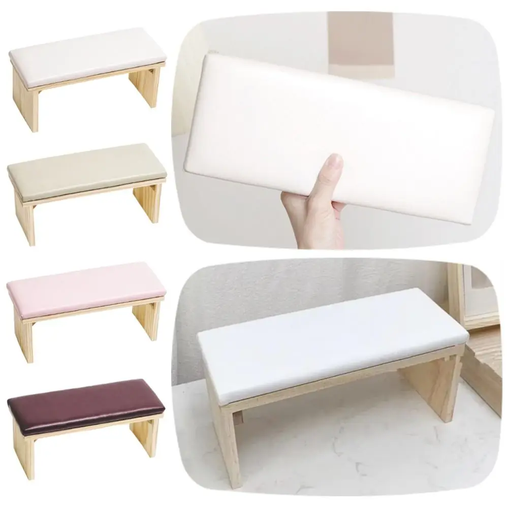 

Non-slip Manicure Hand Pillow Ergonomic Wood Stand Nail Arm Rest Cushion Waterproof Comfortable Nail Art Hand Cushion