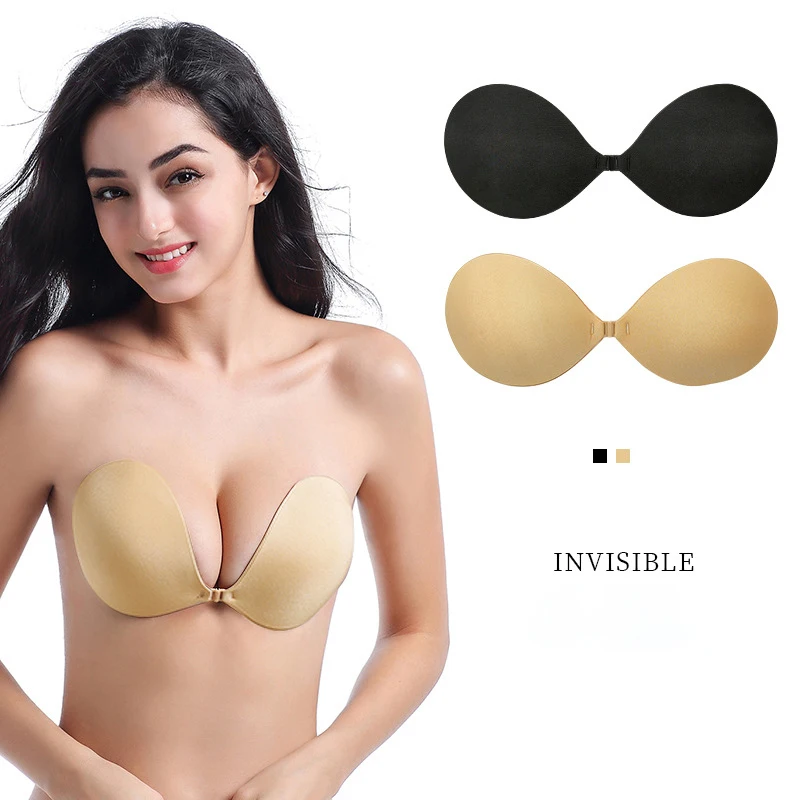 Sexy Sujetador Women's bra Invisible Push Up Bra Self-Adhesive Silicone Seamless Front Closure Sticky Backless Strapless Bra