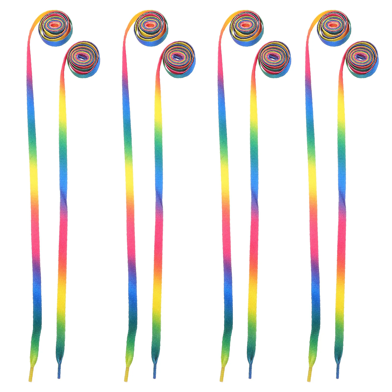 

10Pairs Rainbow Shoelaces Flat Colorful Gradient Length Perfect for Sneakers Sports Canvas Shoes Durable Polyester Cotton