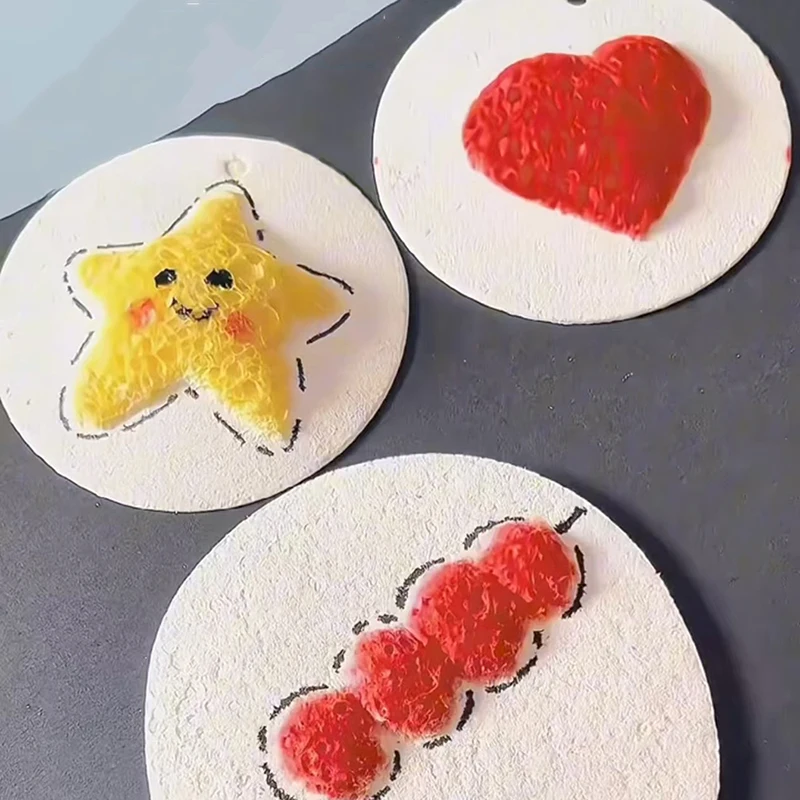 10pcs 3D Magic Puffy Foam Texture Painting Paper for Kids DIY Drawing Art Educational Craft Sponge Canvas Board Handicraft Toy