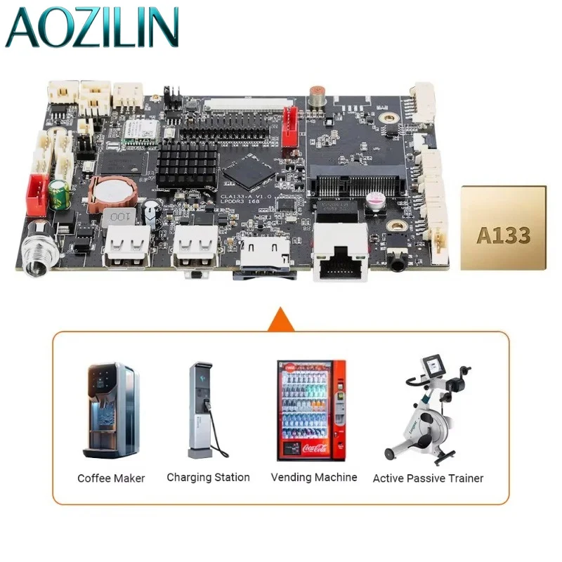 AOZILIN CLA133-A Android 10 Development Board 4G LTE WiFi6 BT A133 Industrial Control Board 4K LVDS MIPI Advertising Motherboard