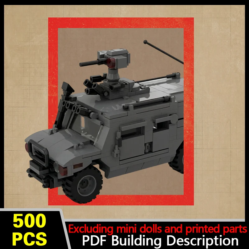 Light Multirole Vehicle Model MOC Building Bricks War Equipment Modular Technology Gifts Holiday Assemble Children Toys Suit