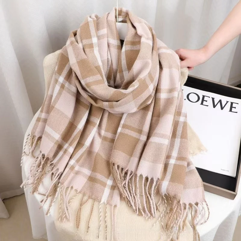 المرأة الألبكة الصوف منقوشة شرابة وشاح الخريف الشتاء جديد رشاقته الدفء لينة تنوعا مستطيلة شال مكتب شال #2