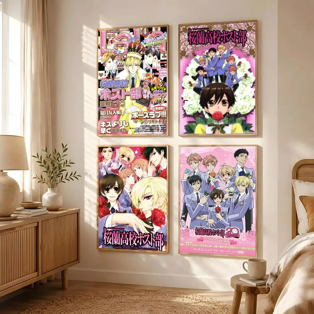 Anime Ouran High School Host Club Poster Poster Self-adhesive Art Waterproof Paper Sticker Coffee House Bar Room Wall Decor