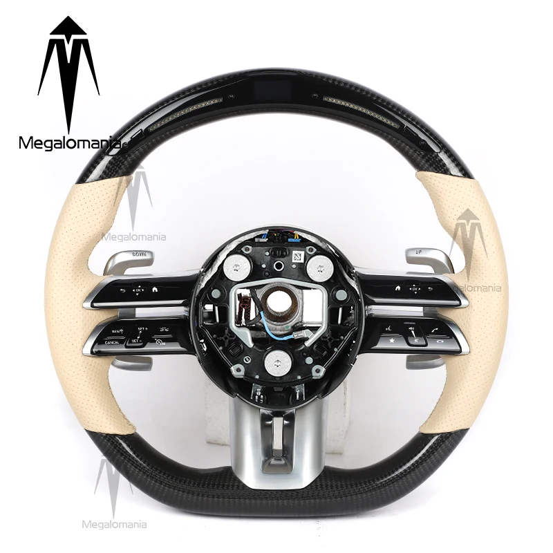 

LED Carbon Fiber Steering Wheel For Mercedes Benz W204 W205 W213 W219 W222 W223 W206 W211 Amg Gla Glb Glc Gle Gls E63 S63 C63