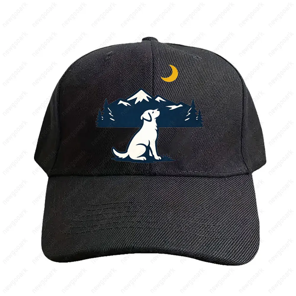 Labrador Retriever Minimal Mountain Moon Badge Cap Summer Woman Man Adult Peaked Hat Fashion Casual Adjustable