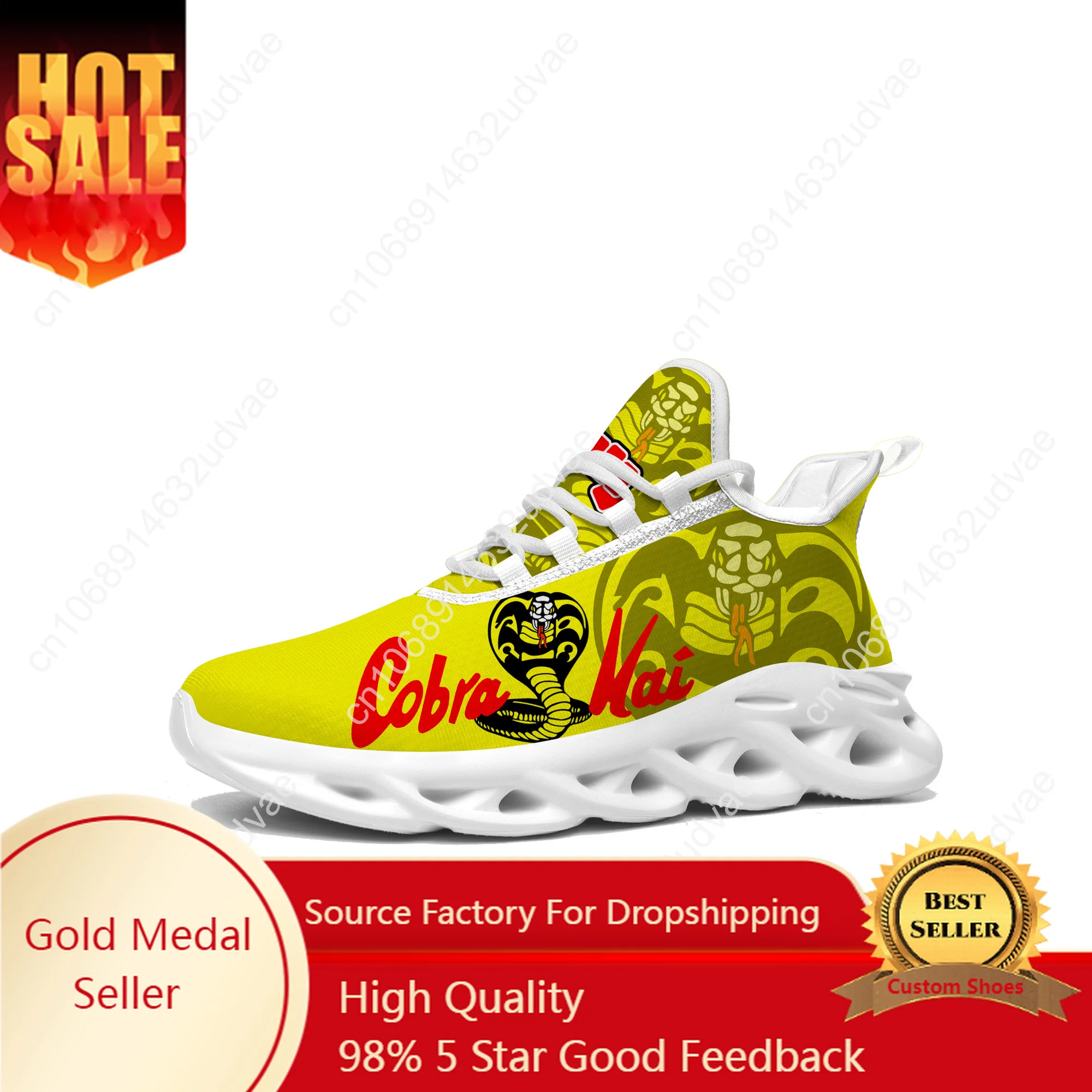 Cobra Kai No Mercy Snake Flats Sneakers Mens Womens Sports Running Shoes Alta Qualidade Sneaker Personalizado Feito Sapato