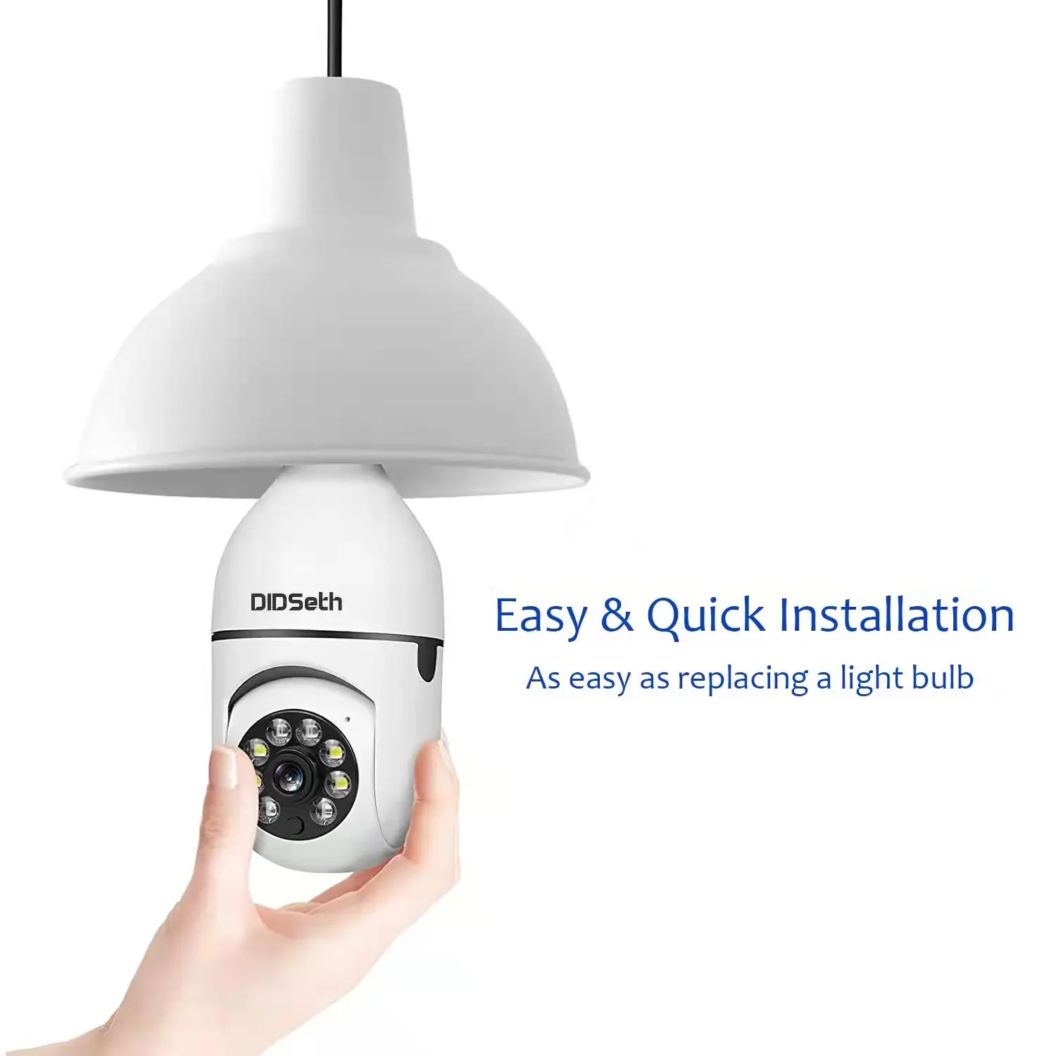 DIDSeth 2MP IP Camera E27 Light Bulb Camera Auto Tracking Video Surveillance Waterproof Two-way Audio Security Dome Camera