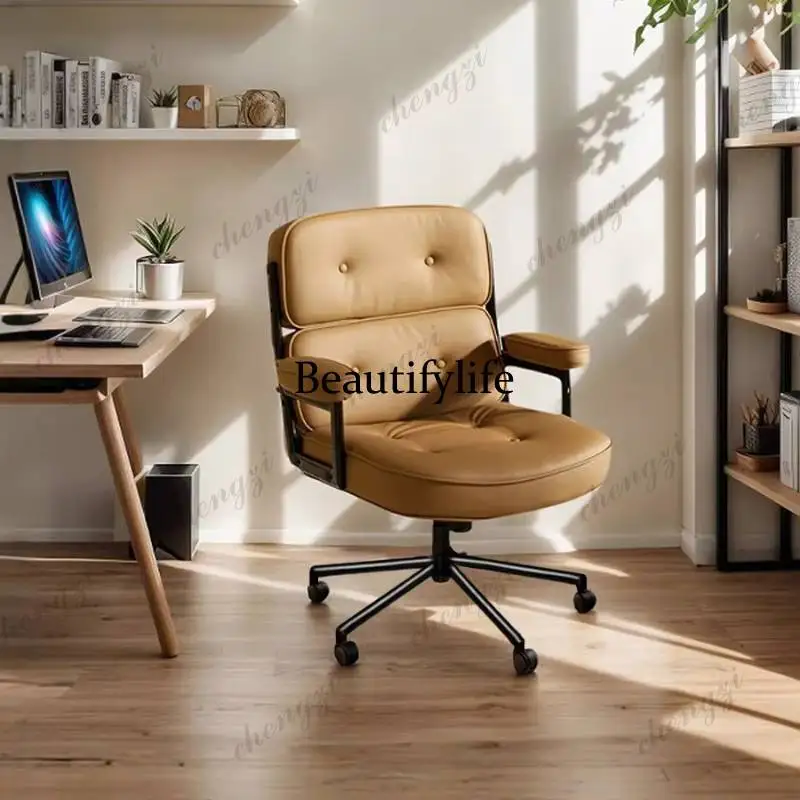 A68Black Luxury Office Chair Armrest Nordic Modern Relaxing Swivel Computer Chair Ergonomic Design Silla Oficina Office Furnitur