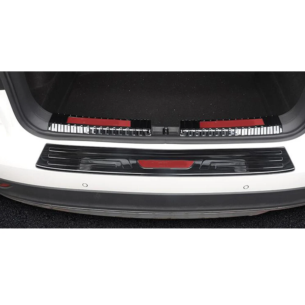 For Volkswagen VW T-cross Tcross 2019 2020 2021 2022 2023 Sticker Inner Inside Rear Trunk Bumper Trim Plate Frame Threshold