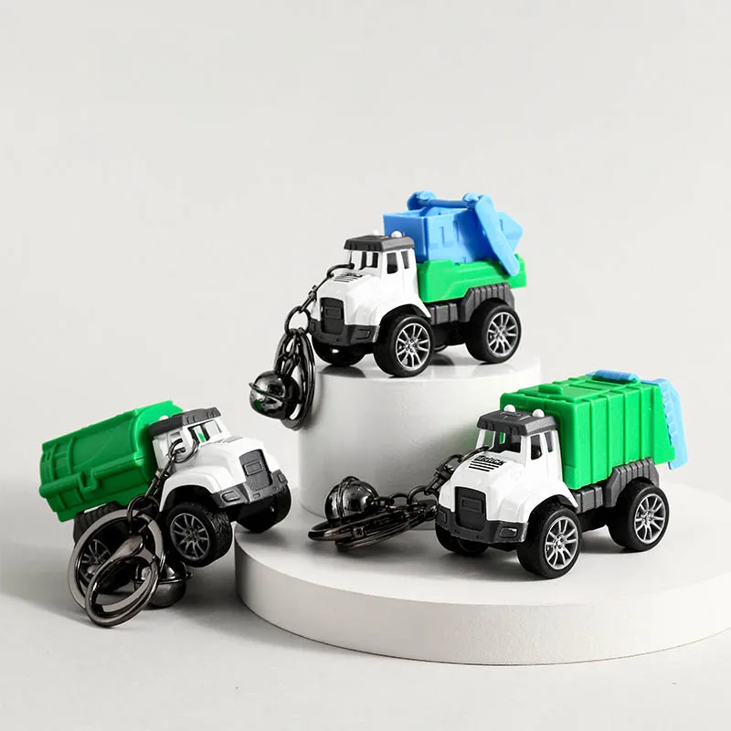 Simulation ville assainissement voiture jouet modèle porte-clés garçon cartable pendentif voiture clé charme Mini arroseur transporteur retirer voiture
