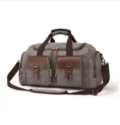 Bolso de viaje Retro para hombre, bolsa de lona de gran capacidad para fin de semana, bandolera de hombro