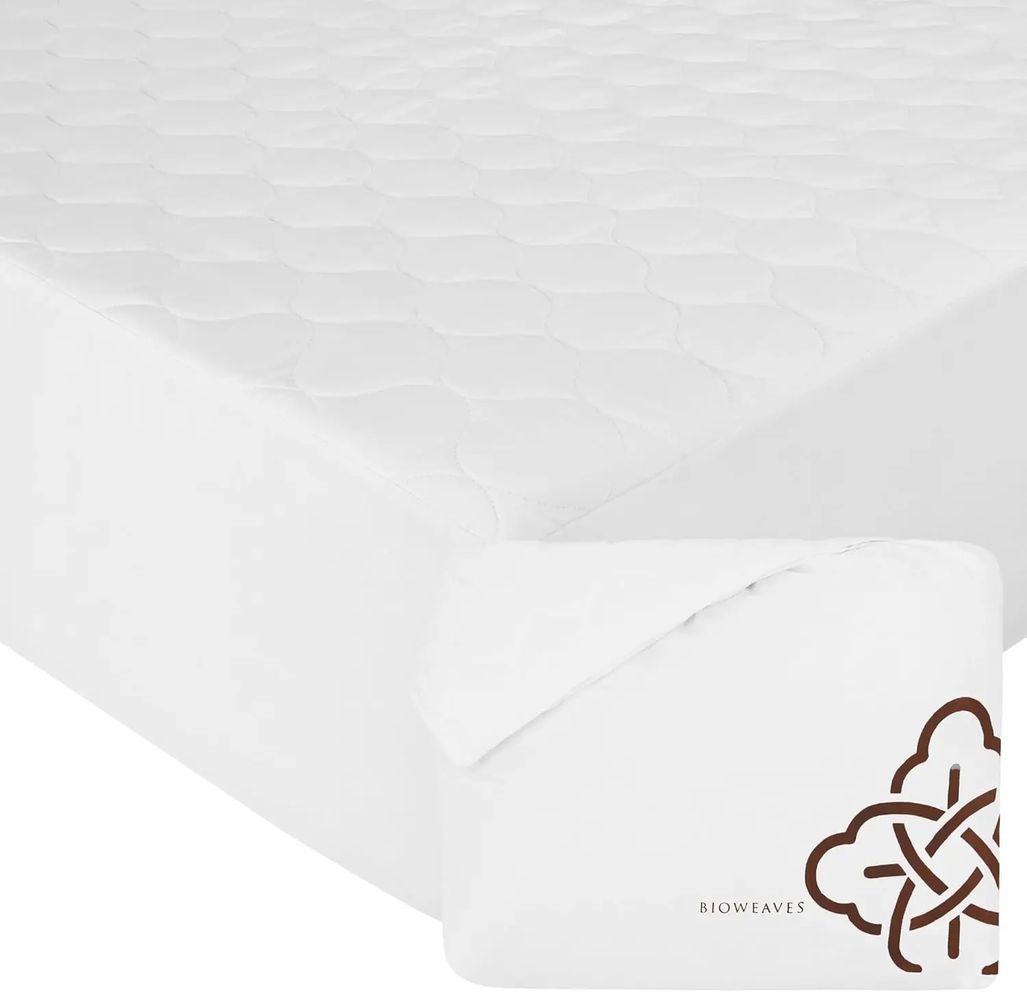 

Organic Cotton Mattress Topper GOTS Certified 300GSM Cooling Quilted Pad Deep Pocket 20 Inch Queen White