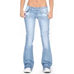 Popular Summer Jeans Breathable Slim Fit Pockets Low Rise Good-looking Classic Lady Jeans