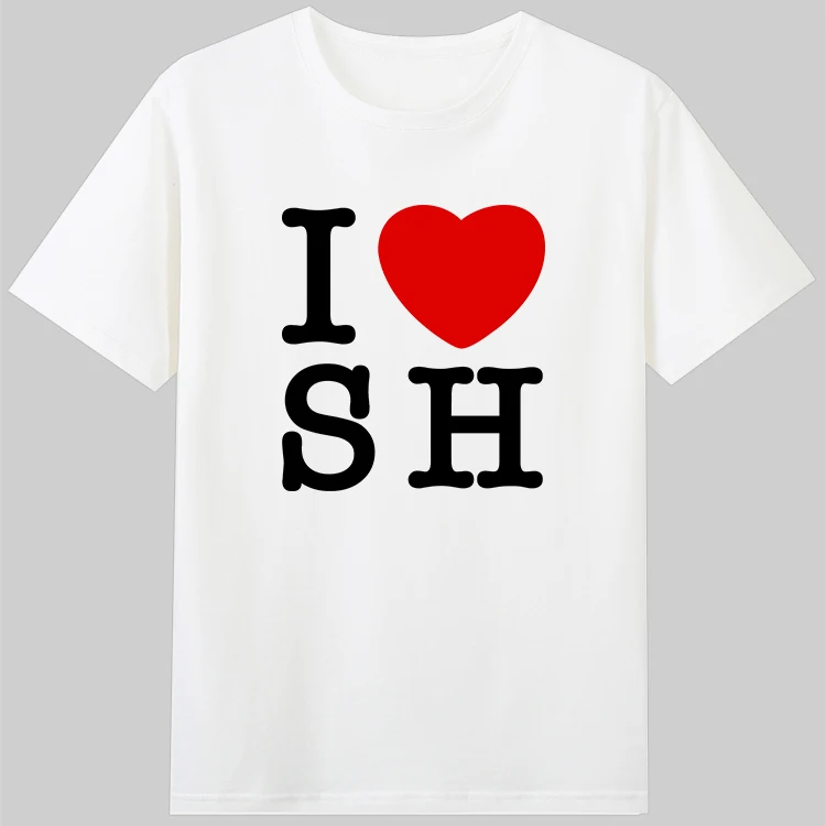 I love Beijing Anghai Hong Kong Taiwan New York Bangkok T-shirt Crew Neort Sve Faion Urban Casual Women's Short Sleeves