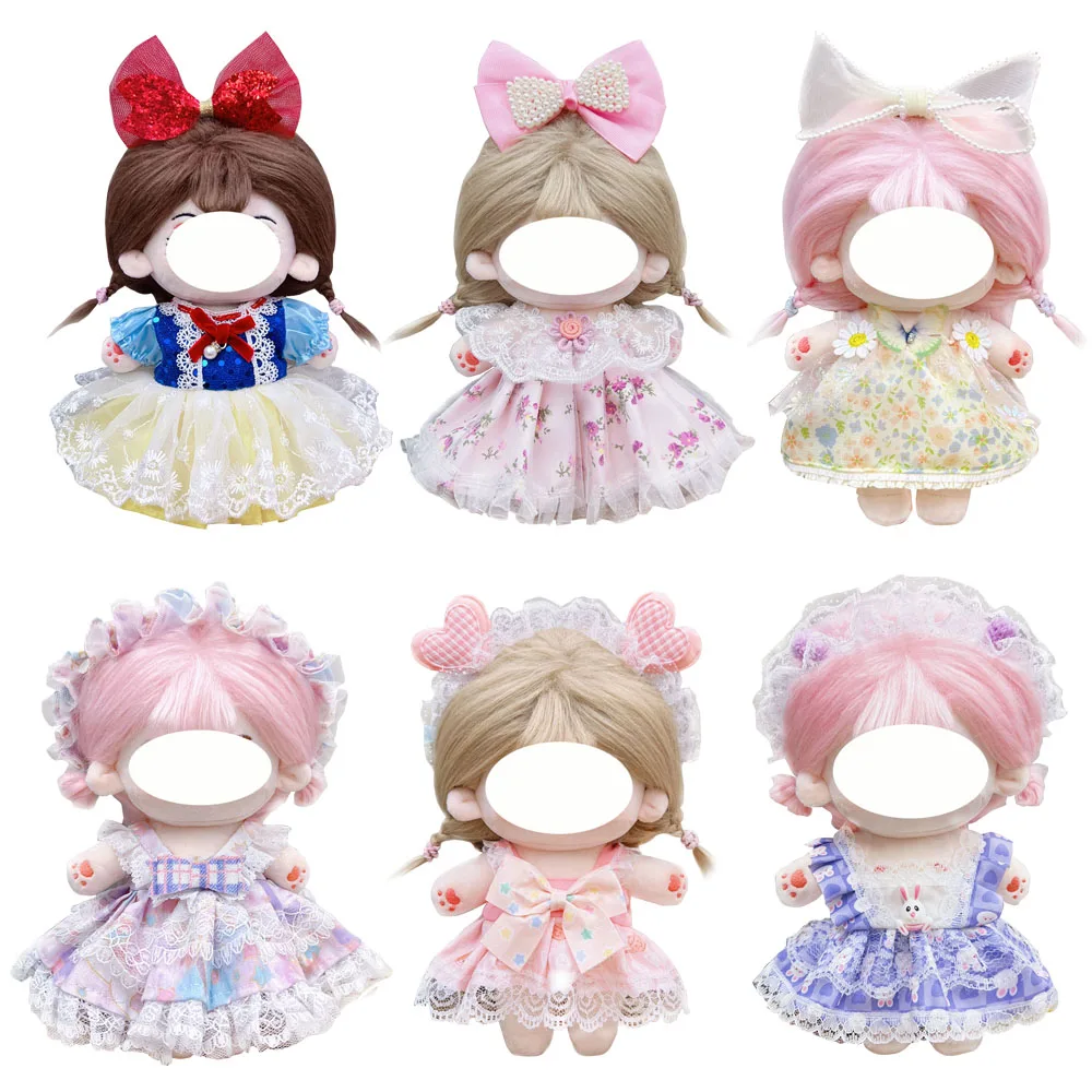 Cute Dress Up JK Uniform Clothes for 20cm Cotton Plush Anime Cartoon Doll Dresses Clothing Skirt Suit Socks Toy Accessories Gift