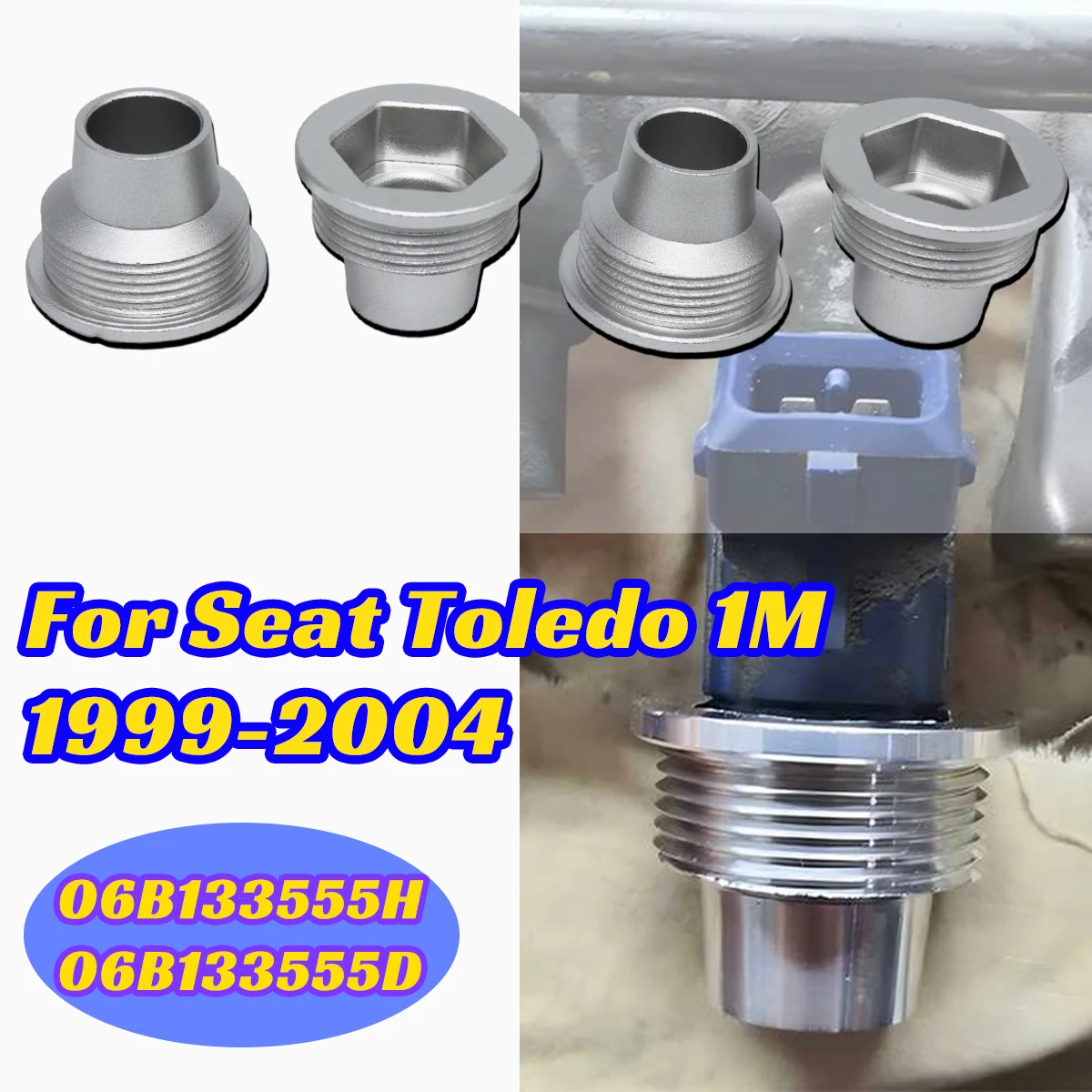 

4pc Upgrade Aluminum Fuel Injector Insert Cup Seat for Seat Toledo 1M 1999-2004 1.8T Control Engine Gas Repair 06B133555H Parts