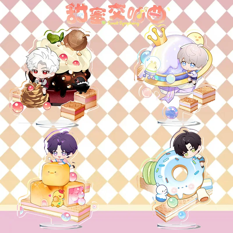 

8cm Cute Dessert Cake Theme Q Li Shen Qi Yu Qin Che Anime Acrylic Figure Stand Love and Deepspace Desktop Display Cartoon Card