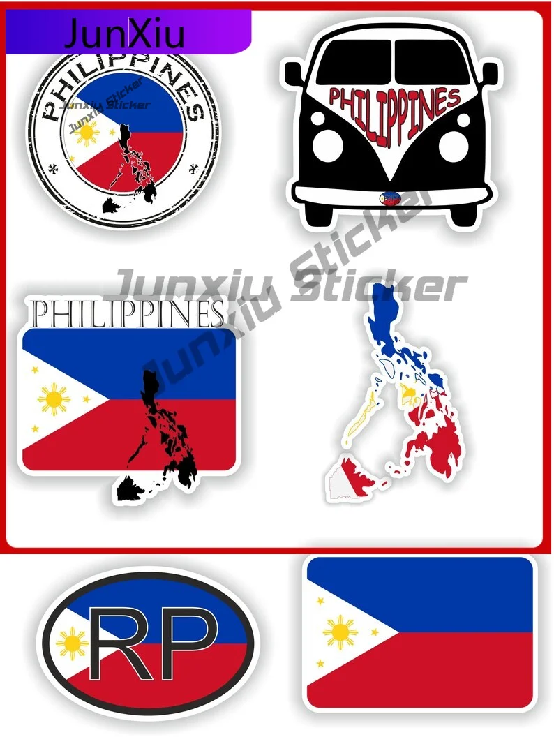 

Philippines Flag Vinyl Stickers A Set Of Six Pieces National Flag Map Outline Country Code Decals Ebike 500w Sticker Camping Car