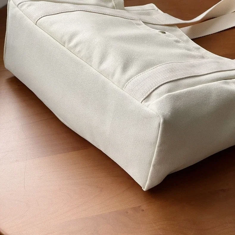 Große Canvas-Tragetasche, Schultertasche für den Arbeitsweg, Handtasche für Studenten, Büchertasche für den täglichen Gebrauch im Freien – Detail 9
