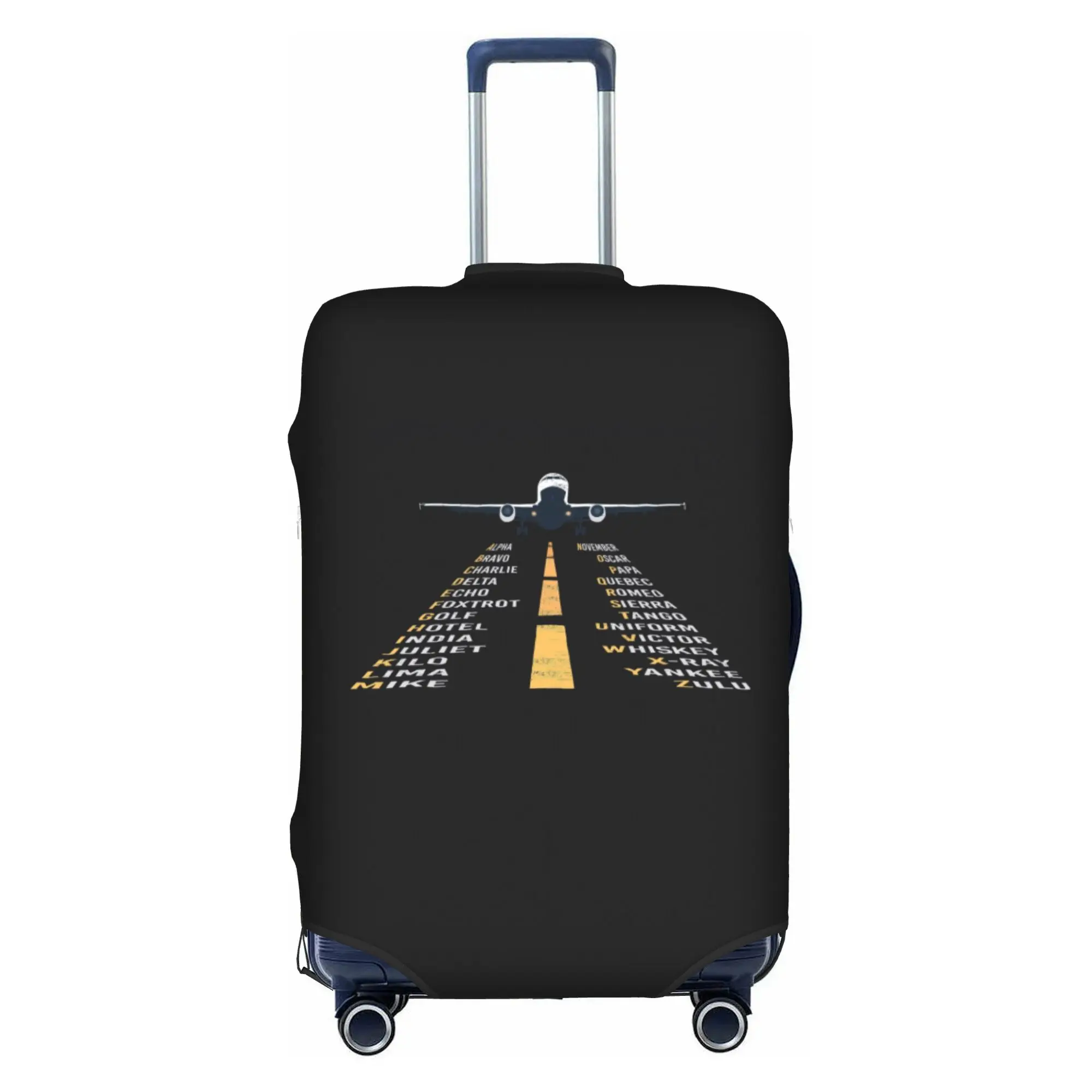 Phonetic Alphabet Pilot Cadet Airplane Art Luggage Cover Cute Aviation Plane Suitcase Protector Covers Suit For 18-32 inch