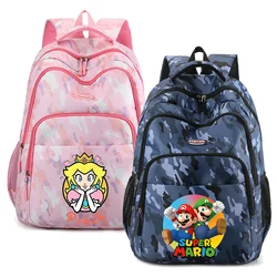 Super Marios Bros Backpack Cartoon Print Schoolbag Girls Boys Large Capacity Kids Bags Waterproof Knapsack School Supplies Gift