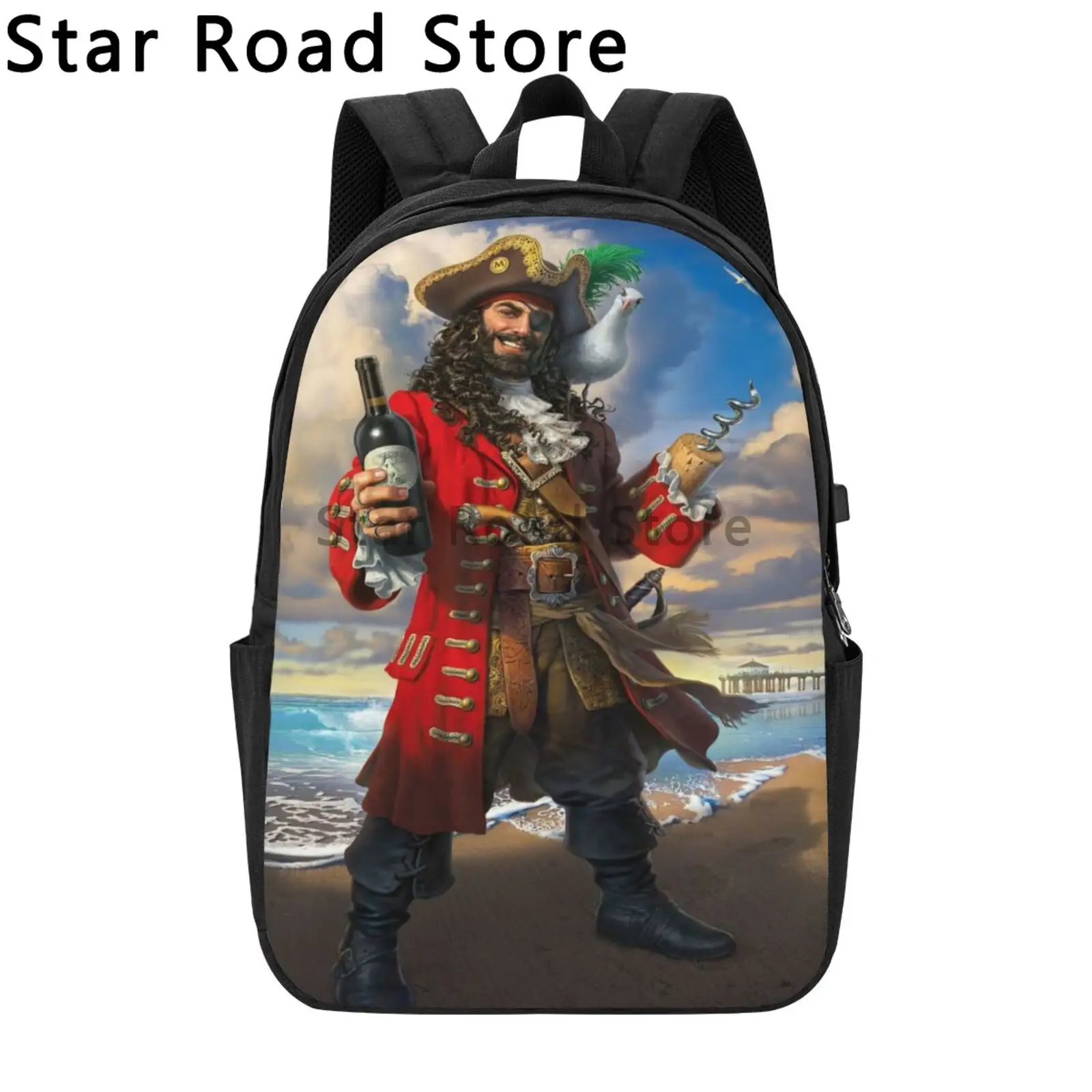 

Custom Captain Morgan Backpacks Men Women Fashion Bookbag School College Abstract Art Bags for Unisex