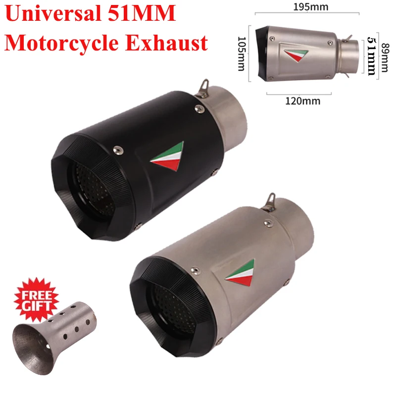 

Universal 51mm Motorcycle GP Racing Tail Exhaust Pipe Escape Silencer For R1 Z900 GSXR1000 S1000RR Muffler DB Killer CNC