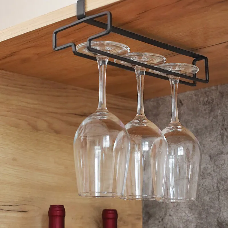 Hanging Red Wine Glass Storage Rack, Home High Footed Cup Storage Rack Without Punching Holes, Inverted Drain Rack