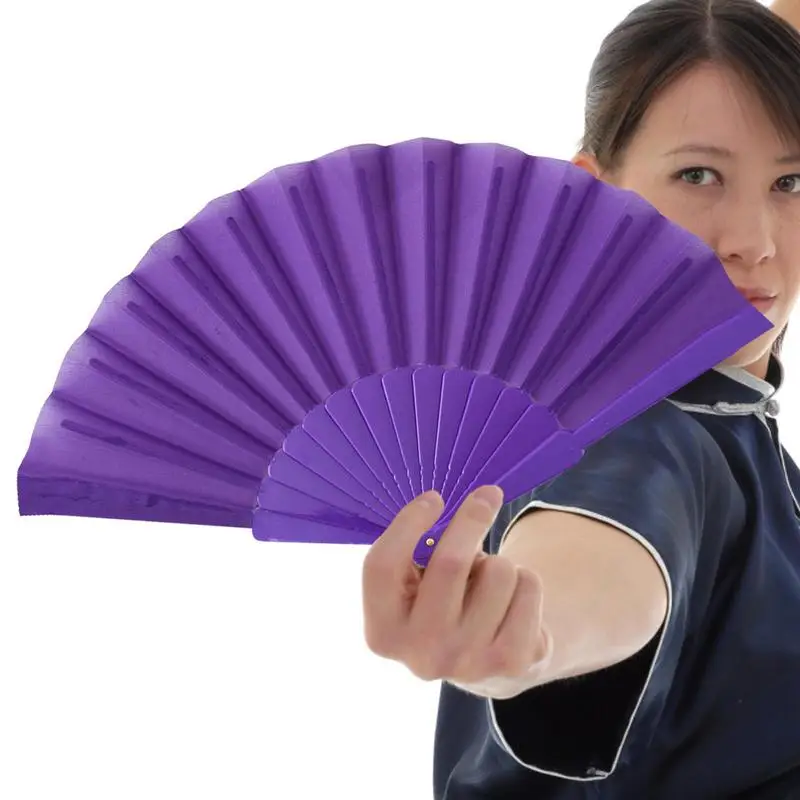 Vintage Craft Folding Fan Chinese Style Dancing Fan Wedding Party Decoration Yoga Morning Exercise DIY Craft Paint Ornament