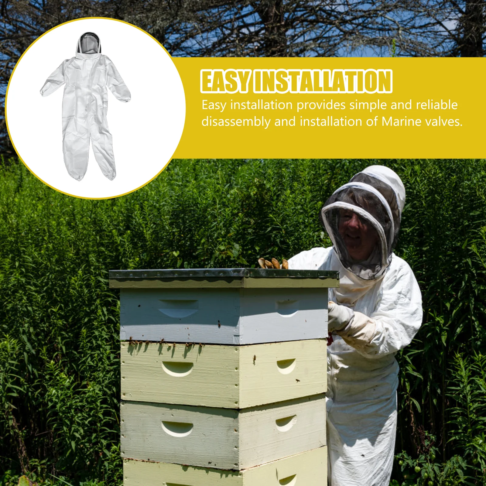 

Beekeeping Suit UV Protection Wear-Resistant Comfortable Foldable Outdoor Gear Protective Cotton Dress Bee Suit